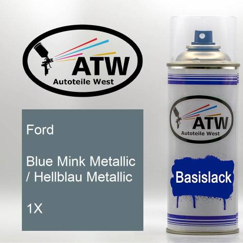 Ford, Blue Mink Metallic / Hellblau Metallic, 1X: 400ml Sprühdose, von ATW Autoteile West.